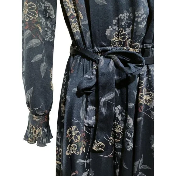 Vintage Ms Sugar Womens Sheath Dress L Ruffle Wrap Bodice Elastic Waist Fairy - Picture 4 of 8